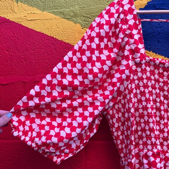 Ava & Viv Red and White smocked dress Size 2X - Picture 5 of 9